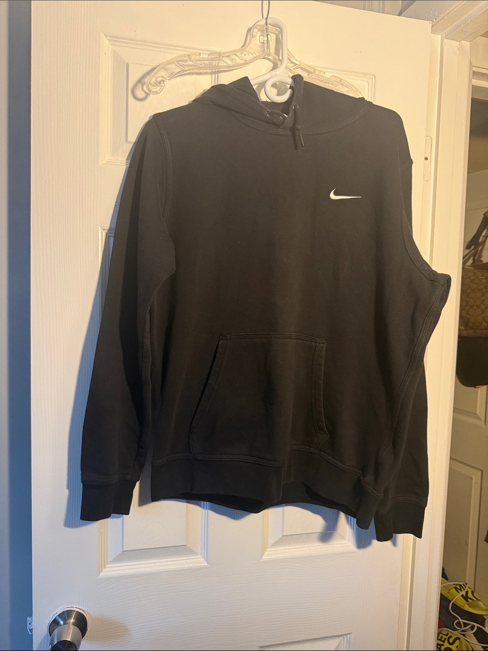 Nike Black Pullover Hoodie with White Swoosh